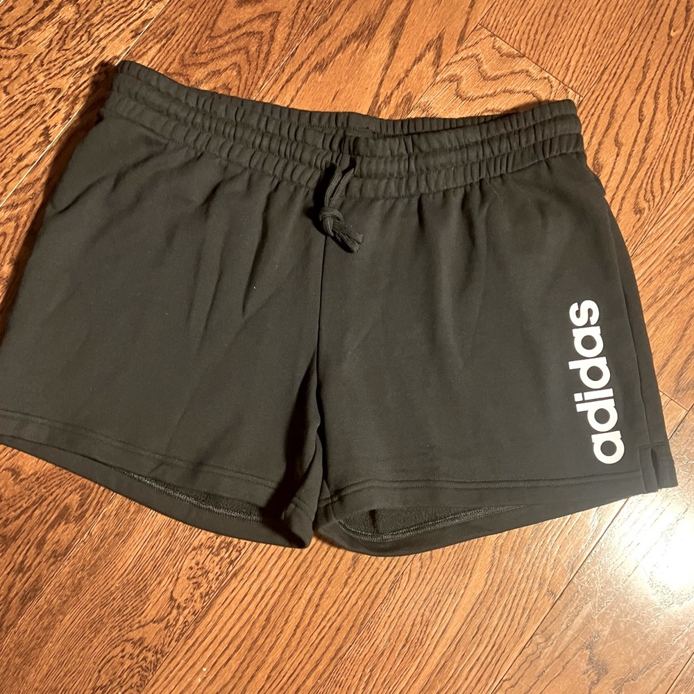 Adidas Black Athletic Shorts Lightweight Elastic Waist